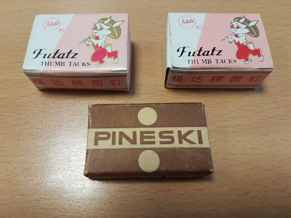 Pinezki z Japonii oraz z okresu PRL