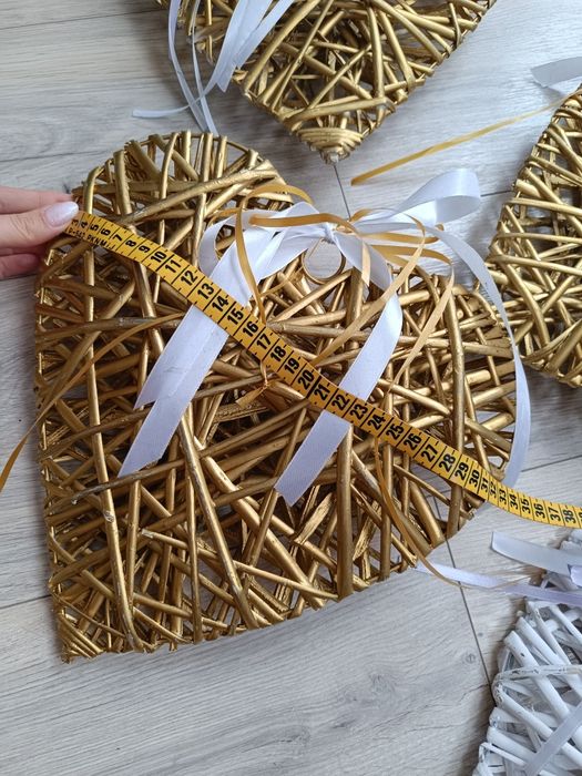 Ozdoby weselne wiklinowe serca