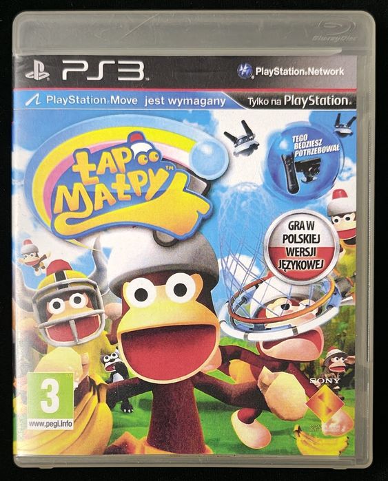 Łap Małpy czyli Ape Escape PL Dubbing Gra po polsku PS3 Na kontrolery ruchowe Move