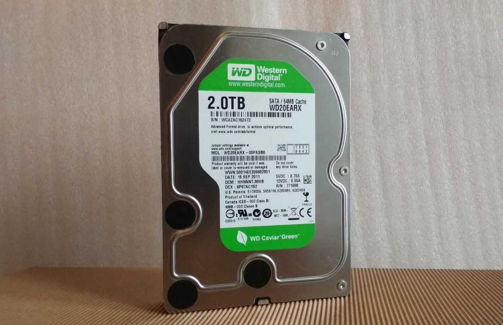 WD Green 2TB 7.2K 64MB SATA III 3.5" WD20EARX