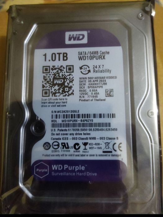 Жорсткий диск  Western digital WD Purple 500Gb 1TB, 2TB, 3TB, 4TB, 8ТВ
