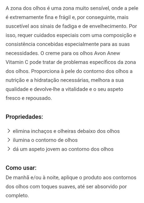 Creme de Olhos Iluminador Anew VITAMIN C 15ml Avon