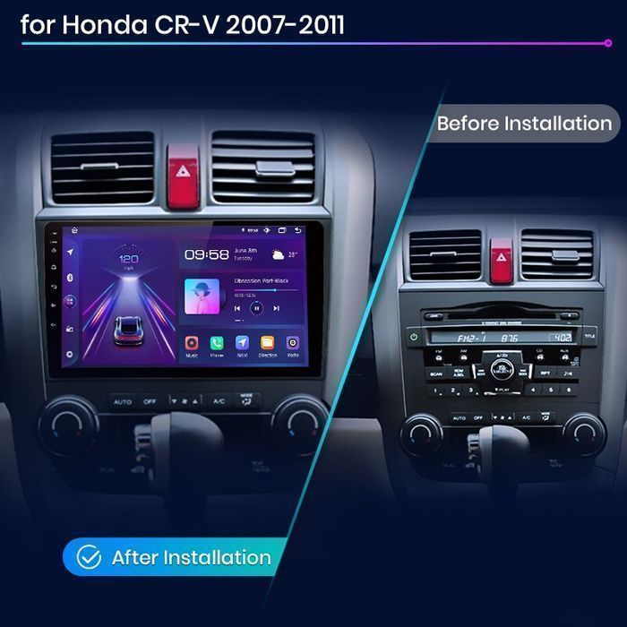 Honda CR-V 3 RE 2007-2011 – Radio Android 9" CarPlay