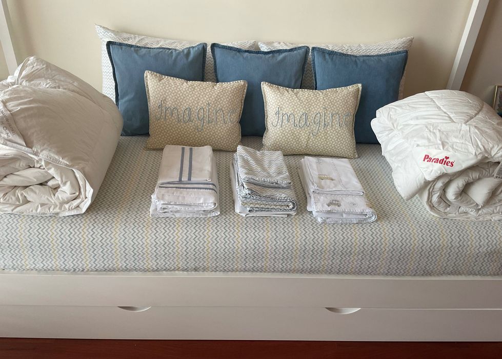 Lençóis, Almofadas e edredões Zara Home e Paradies( Nórdico)