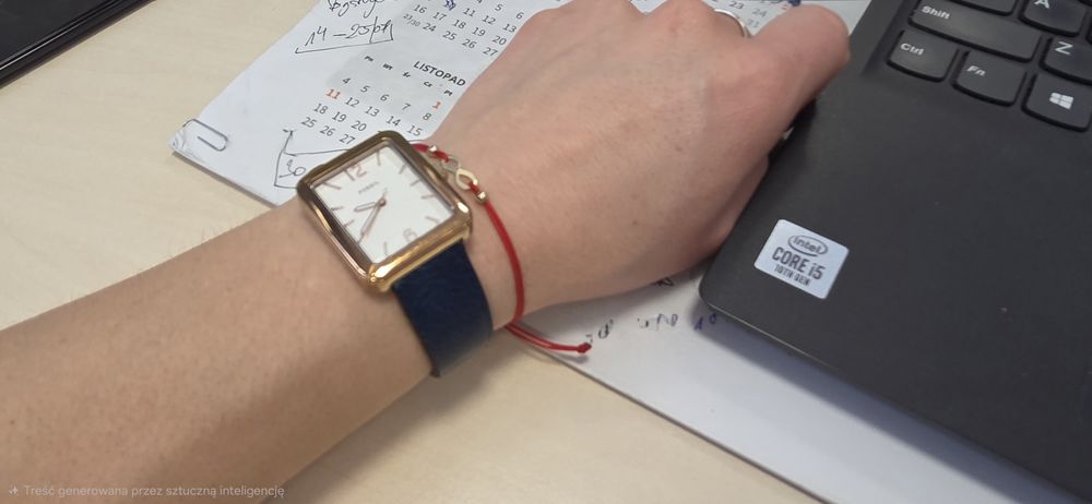 Fossil damski piękna prostokatna koperta DWA PASKI