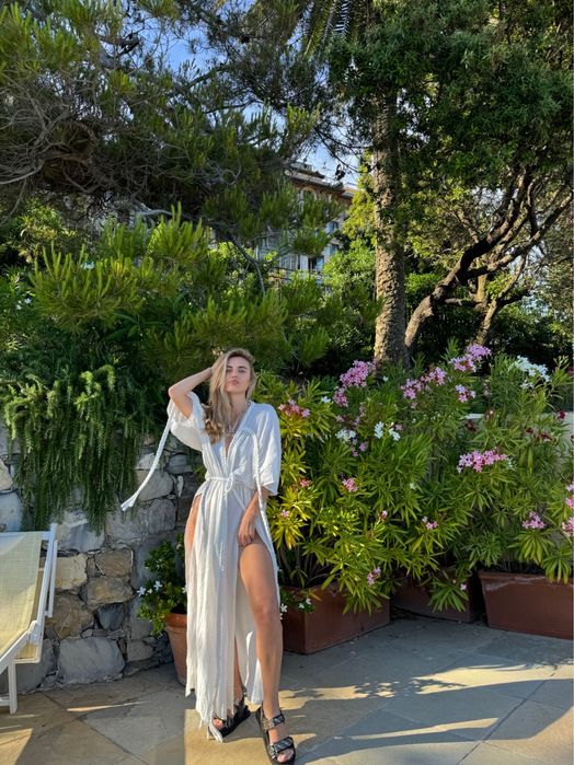 Легкий халат (пляжна туніка) із бавовни