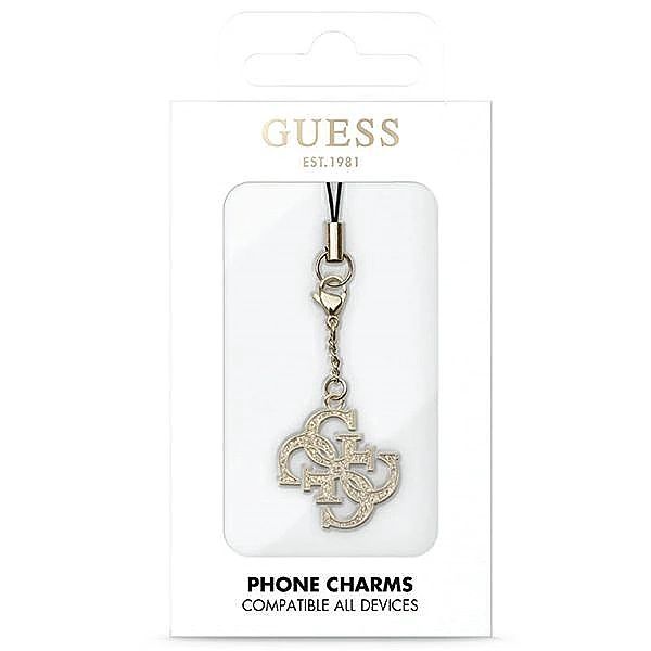 Zawieszka Guess 4G Glitter Charm - złota