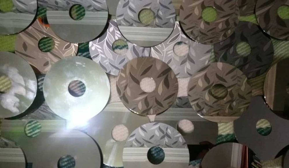 Диски металлические зеркальные декор