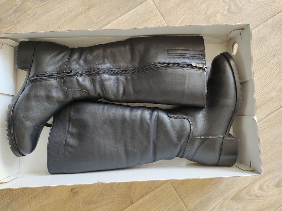 Сапоги чоботи шкіра натуральна хутро