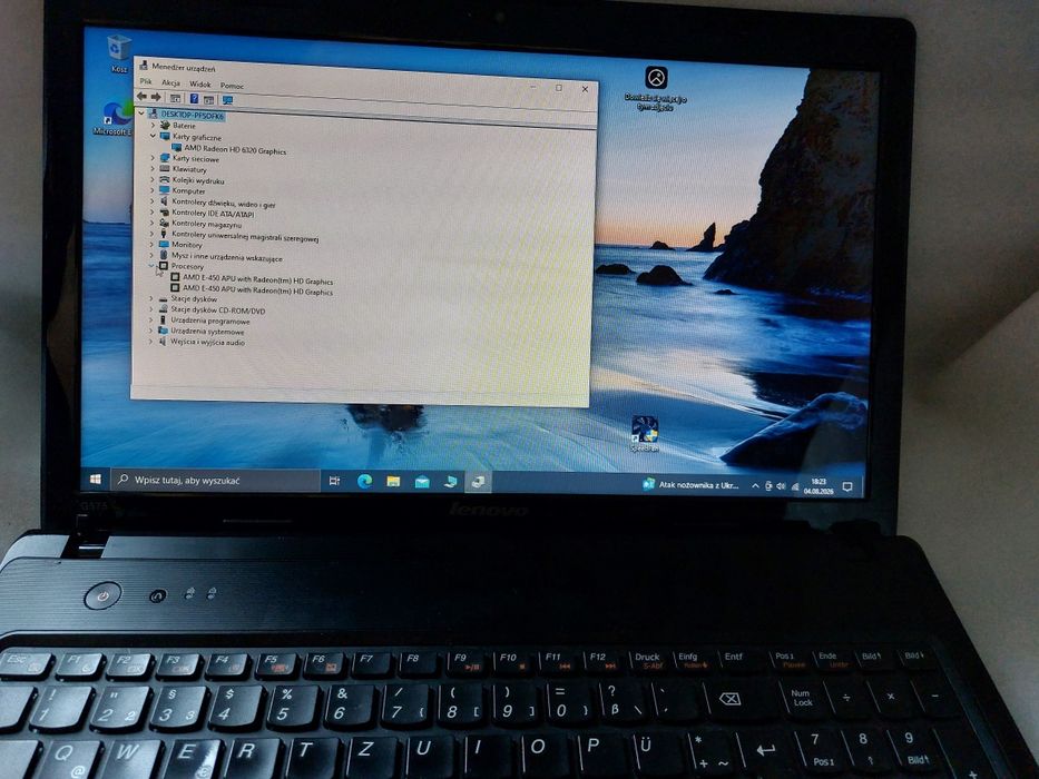 Lenovo G575 AMD E-450. Grafika Radeon HD 6320