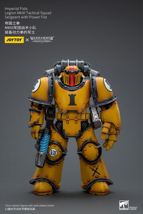 Фігурка warhammer40k JoyToy Imperial Fists MkIII Tactical Sergeant with Power Fist 1/18