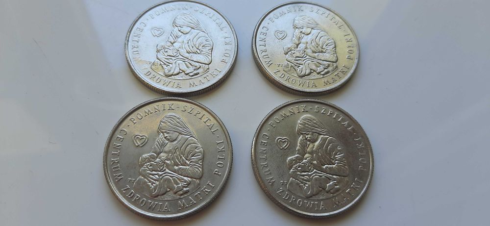 Monety 100 zł Szpital Centrum Zdrowia Matki Polki, 4 sztuki, 1985