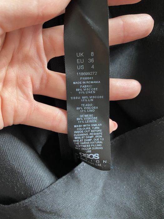 Nowa, krotka sukienka z domieszka lnu Asos