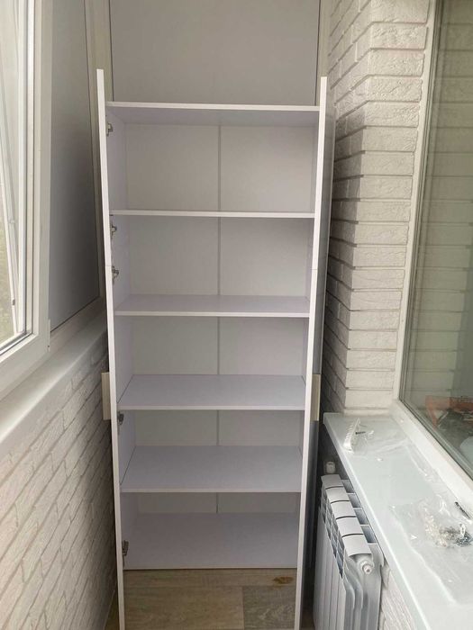 Шафа шкаф з полицями в спальню, прихожу, офіс , на балкон колір БЕТОН