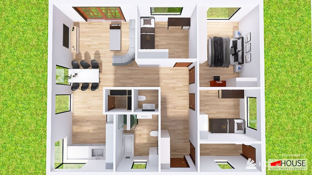 Nowy dom stan surowy zamknięty–Czerwona Woda-106,06 m² Działka 10 arów