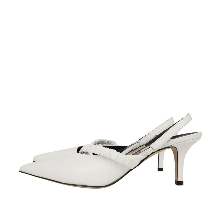Buty damskie Elleme, rozmiar 38, białe, skórzane, na wysokich obcasach, szpilki SCH4150