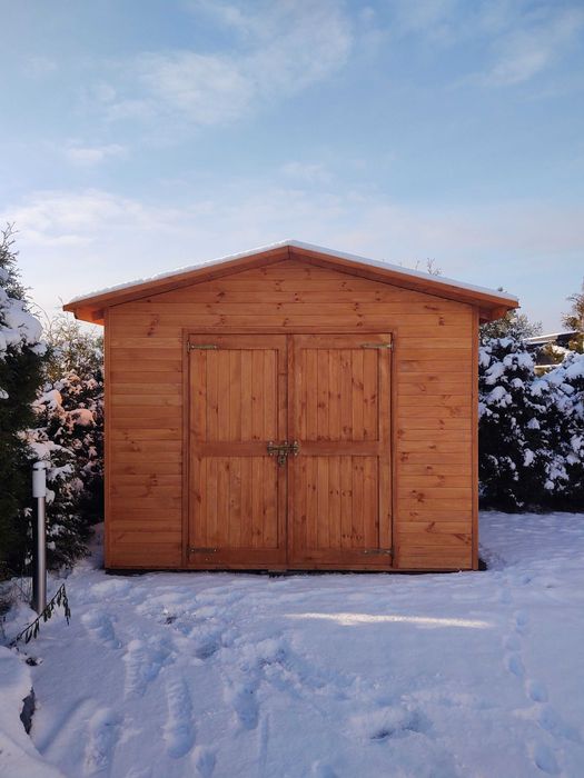 Domek narzędziowy 3 x 2m, podwójne drzwi z dachem prostym dwuspadowy