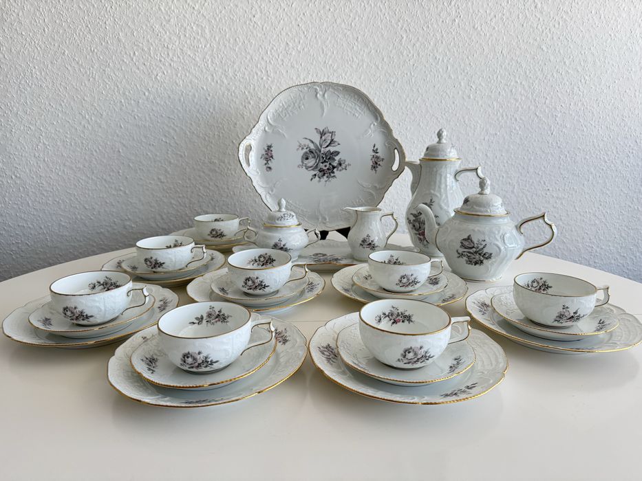 Serwis do herbaty Rosenthal Sanssouci Szara Róża na 8 osób