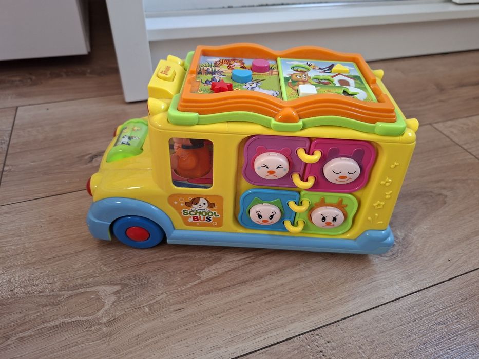 Autobus zabawka interaktywny edukacyjny świeci melodie książka