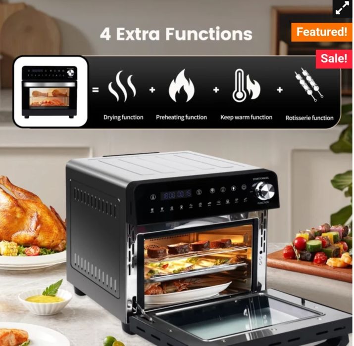 Фритюрниця з гарячим повітрям 14 л XXL, міні-піч з аерофритюрницею 180