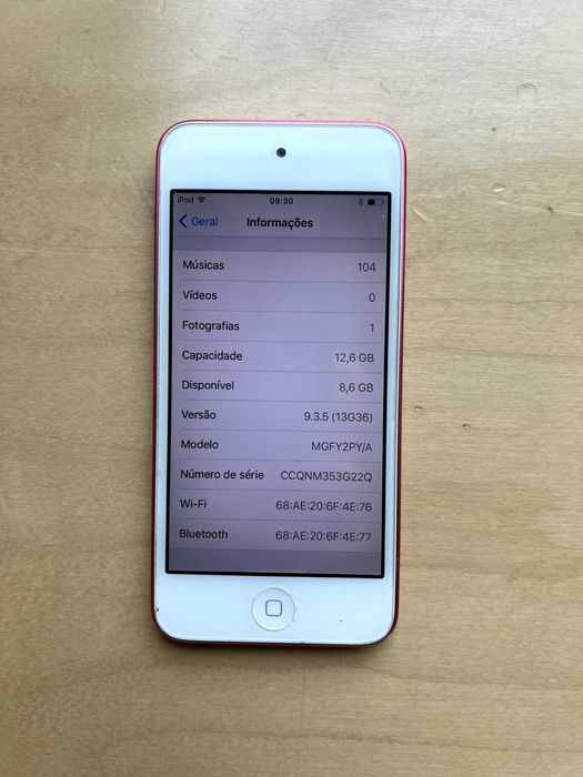 iPod Touch 16GB (Modelo A1421) Cor-de-Rosa – Sem Riscos + Cabo e Capa