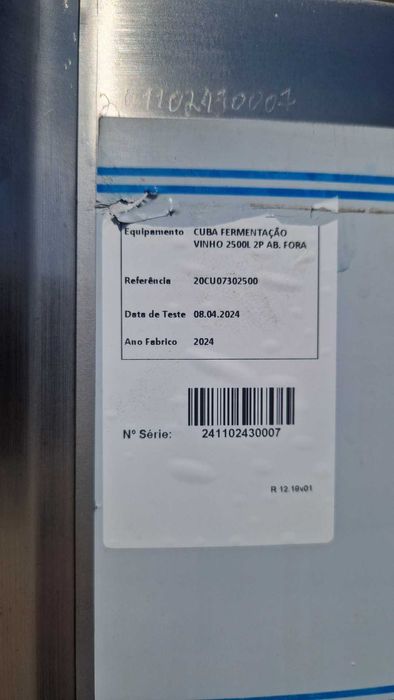 Cuba Inox 2500 Litros Com 2 Portas NOVO