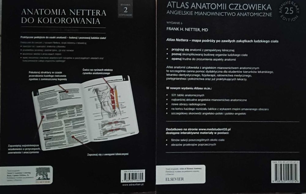 Atlas anatomii człowieka z angielskimi nazwami