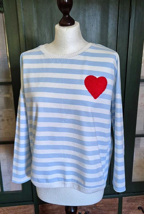 bluza w pasy z sercem Italy r. S