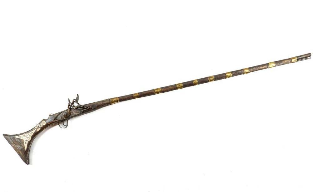 Espingarda de percussão de cano duplo antiga