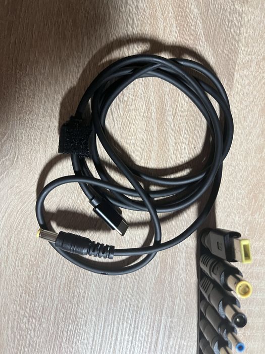 Кабель живлення для ноутбука (65W/Type-c на DC)/набір 10 перехідників