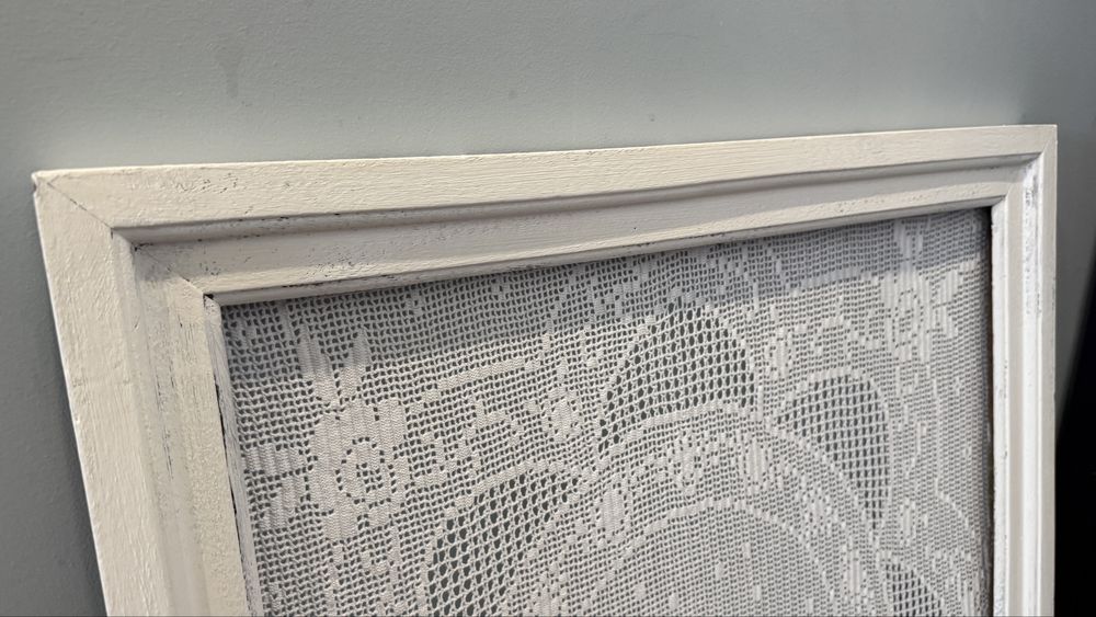 Quadro com crochet antigo