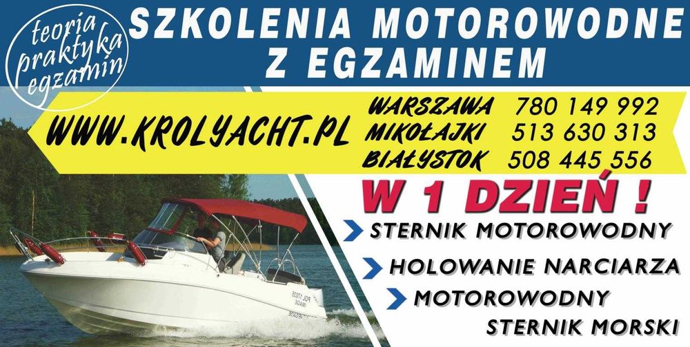 01.03. Kurs patent sternik motorowodny w 1 dzień - Warszawa, Nieporęt