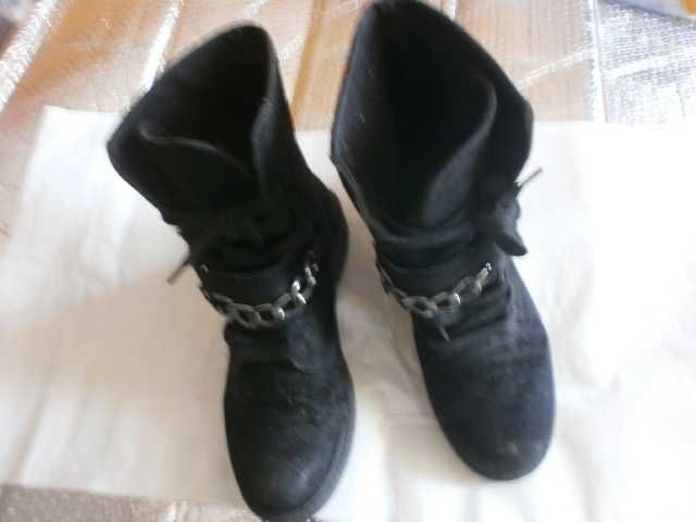 czarna botki zamszowe