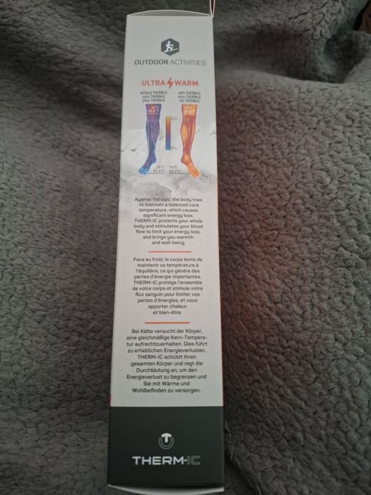 Meias térmicas aquecidas Therm-ic Powersocks Heat Fusion Outdoor + S-Pack 1400B (Tamanho 42-44) - Novo, Nunca Aberto