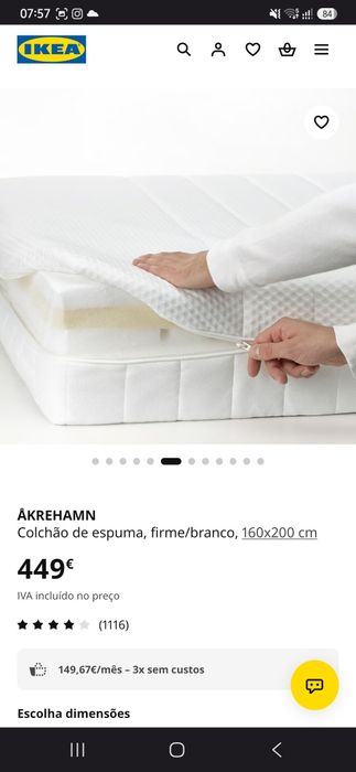 Colchão Espuma firme Ikea