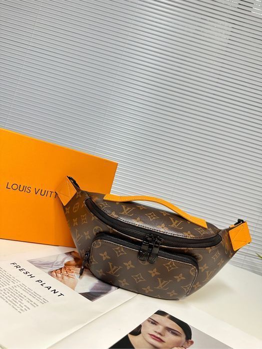 Бананка Louis Vuitton rush мужская сумка коричневая monogram кожаная