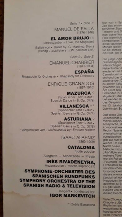 Igor Markevitch & Orchester des Spanischen Rundfunk - LP vinil