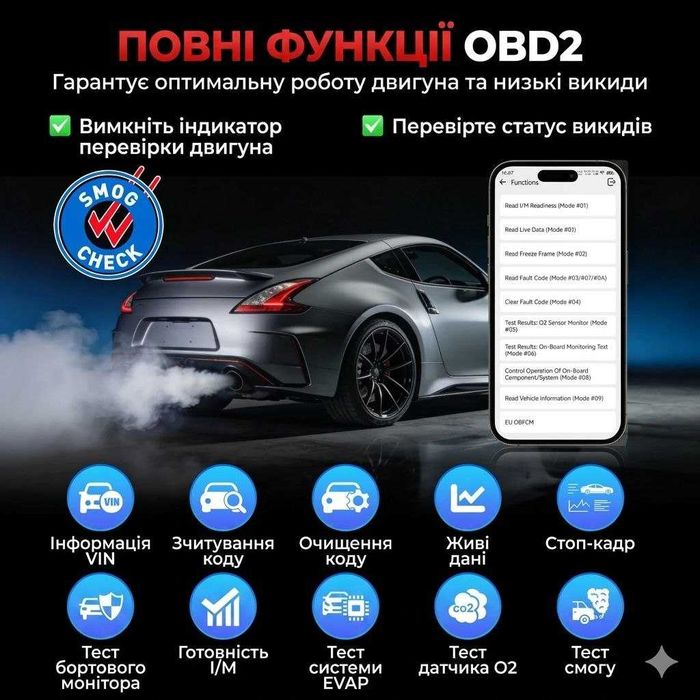 Автосканер Ediag Link сканер помилок Kingbolen OBD2