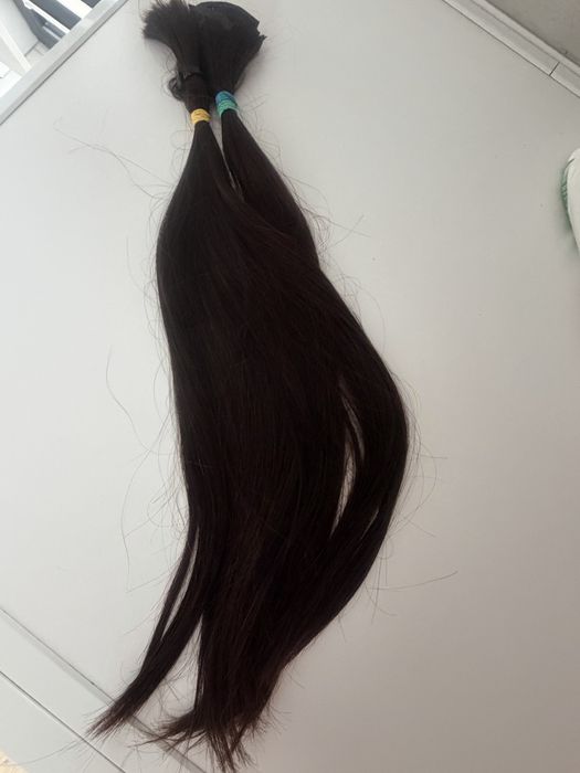 Piekne zadbane wlosy braz naturalne ok 90 gram - ok 50 cm