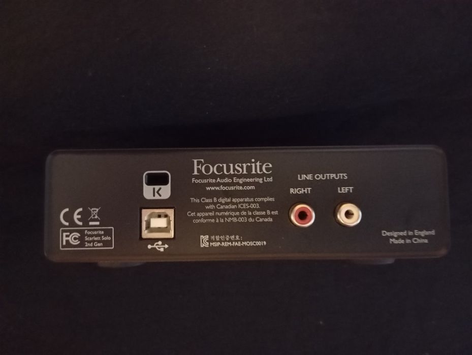 Placa de captura audio Focusrite