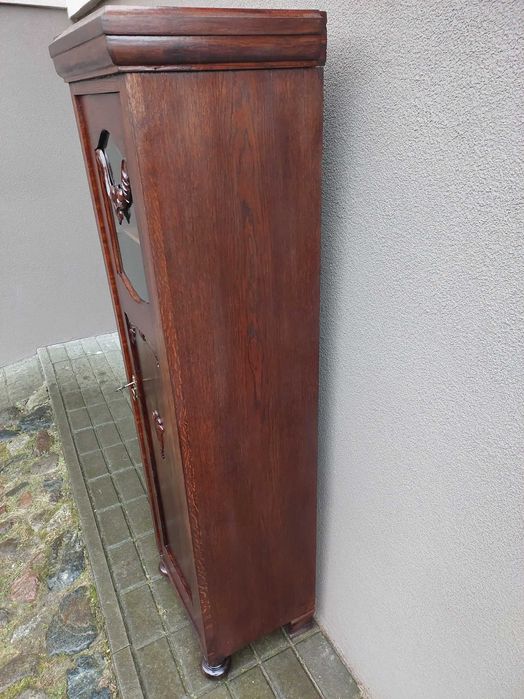 Stary słupek szafka biblioteka bieliźniarka dąb ciemny E032