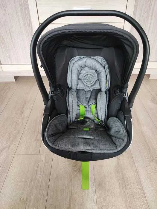 Fotelik samochodowy nosidełko dla dziecka kiddy Evoluna i-size plus - szary+baza