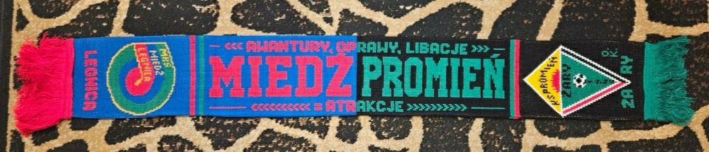 Szalik kolekcjonerski zgodowy Miedź Legnica  Promień Żary  dolnośląski