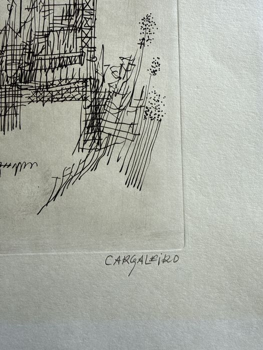 Cargaleiro gravura a buril 88/150 serigrafia arte