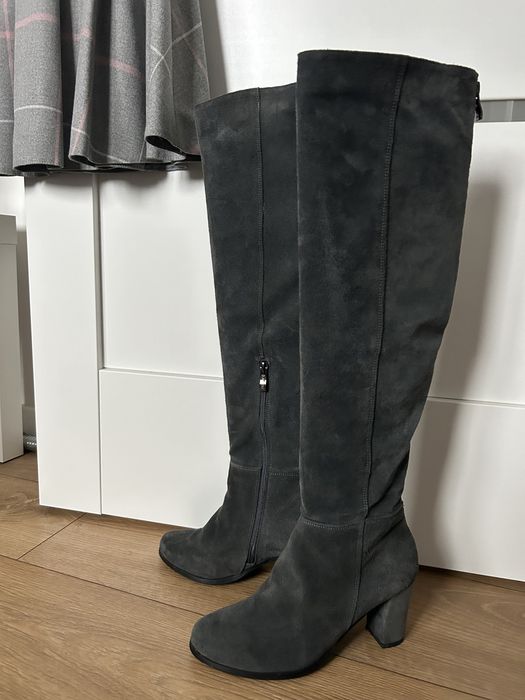 Kozaki zamszowe Lasocki 37 grafitowe szare