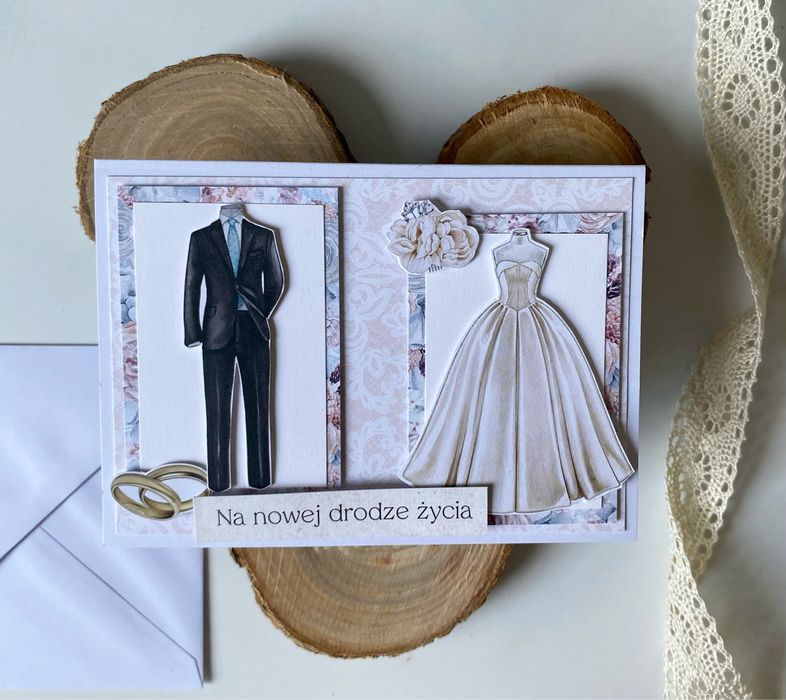 Kartka ślubna handmade.