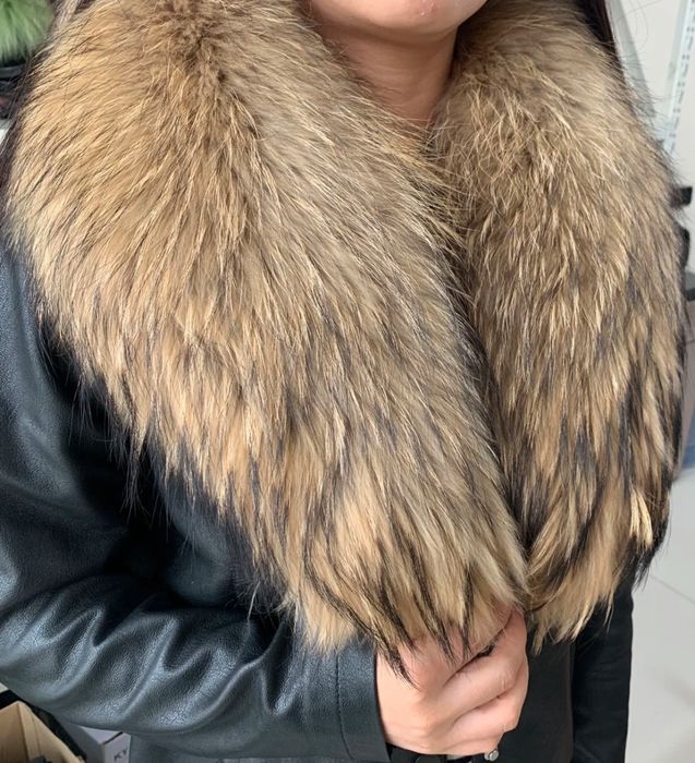 Naturalne kołnierze z jenota do płaszcza skóry ramoneski różne wymiary
