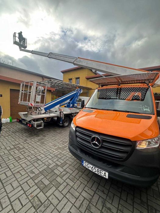 Podnośnik koszowy, zwyżka, podnośnik nożycowy, usługi, wynajem.