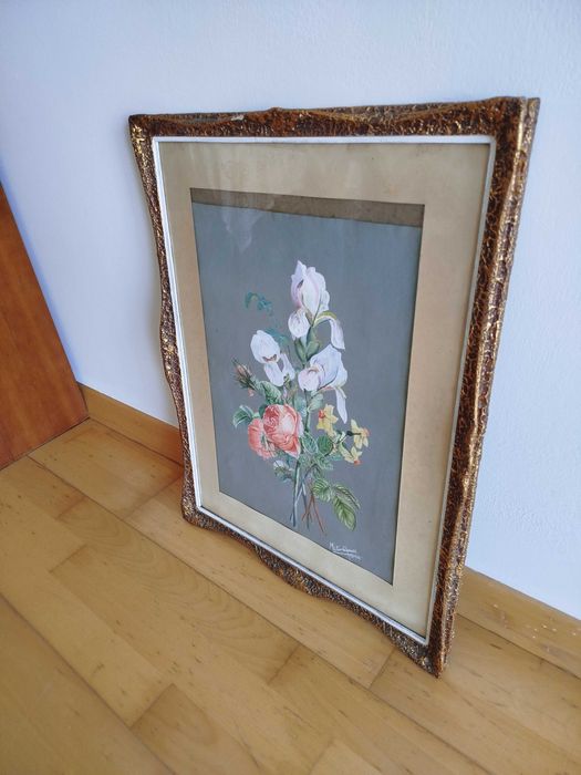 Quadro Antigo - Pintura a Aguarela