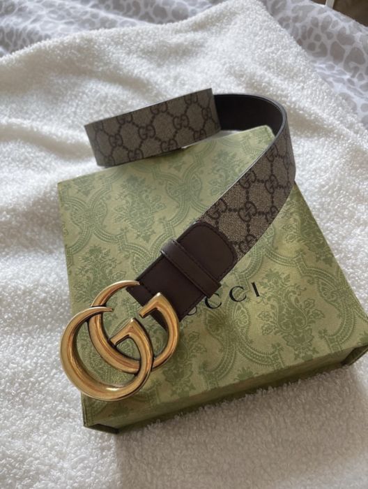 Pasek Gucci brązowy